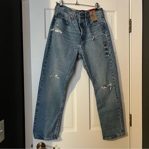 Levi’s 501 original distressed high waist denim size 30x28